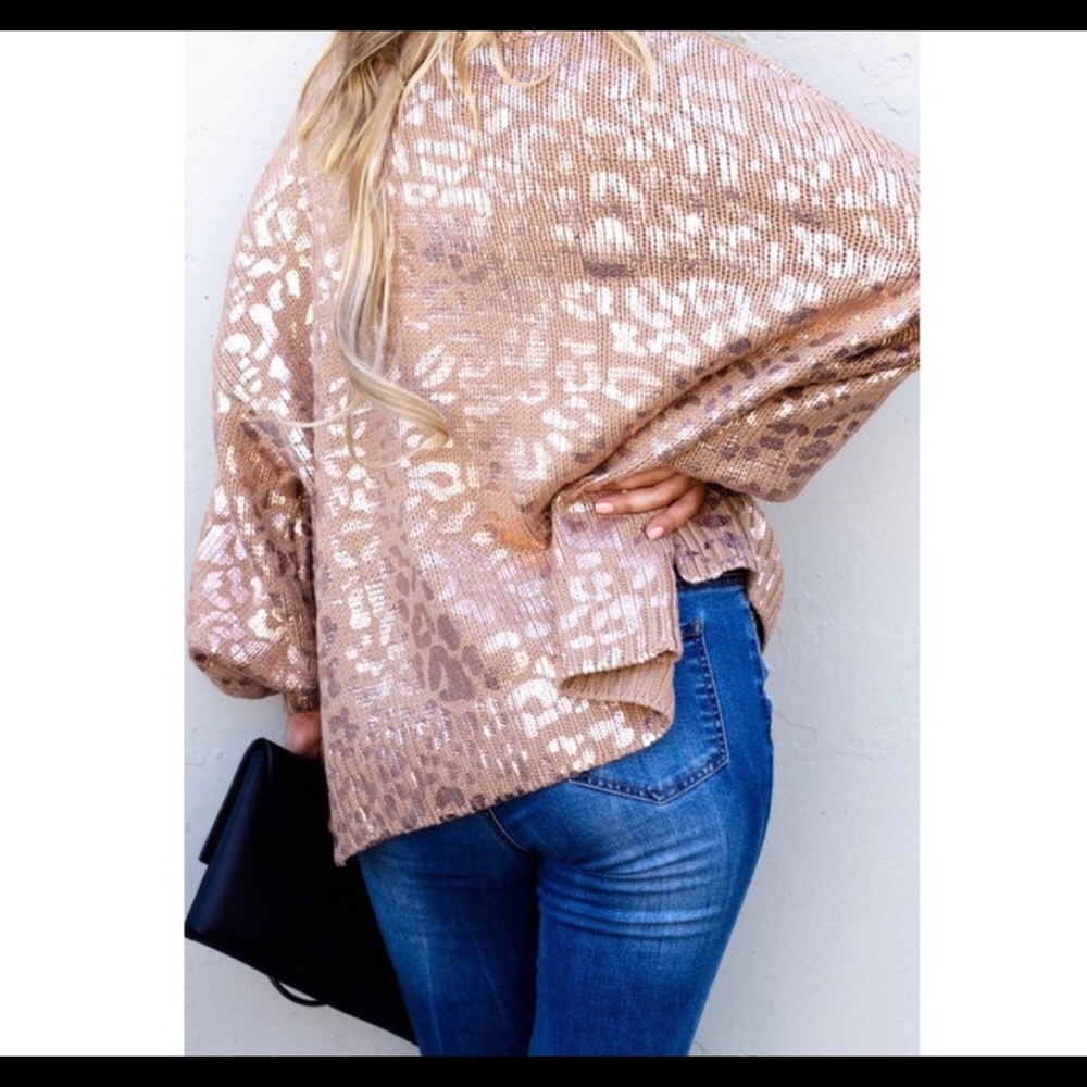 Rose-Gold Leopard Sweater - Picture 5 of 5